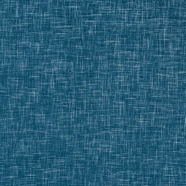 Deep peacock teal upholstery fabric with fine pale crosshatched woven texture