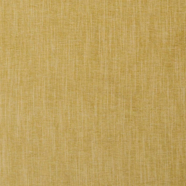 Muted citron-yellow woven textile with fine vertical slubs and dry crosshatch texture