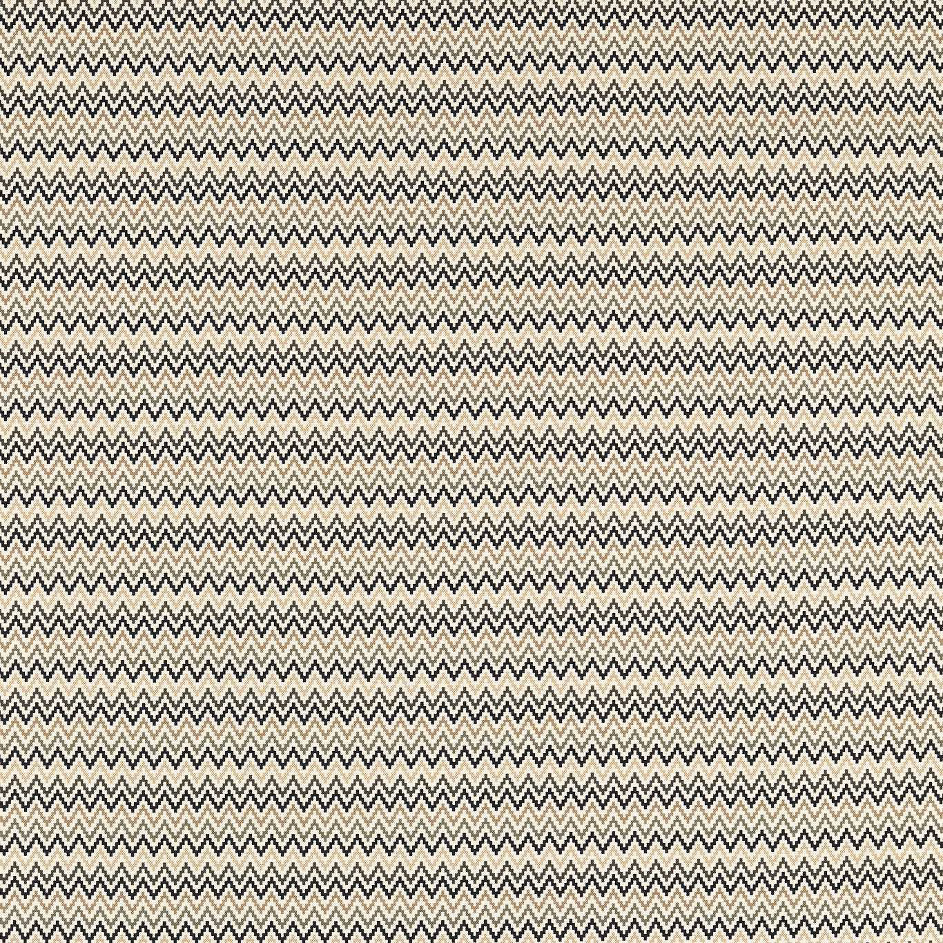 Warm cream outdoor fabric with fine dark woven zigzag lines and tactile texture