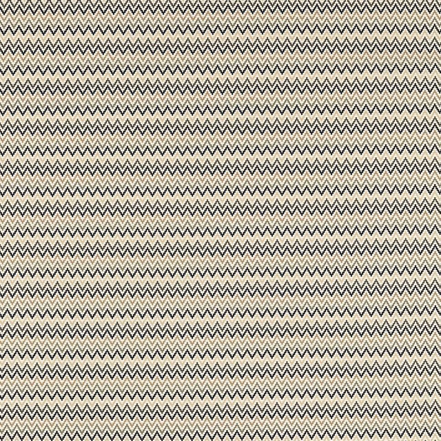 Warm cream outdoor fabric with fine dark woven zigzag lines and tactile texture
