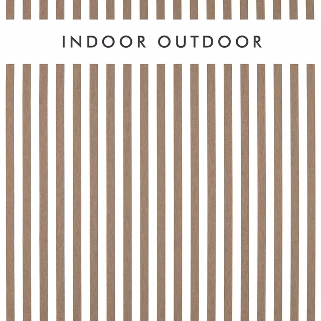 Warm taupe vertical stripes with subtle woven texture on a pale ground