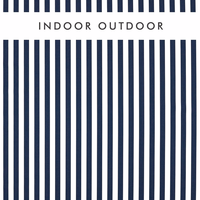 Deep navy and white vertical striped woven fabric with a lightly textured surface
