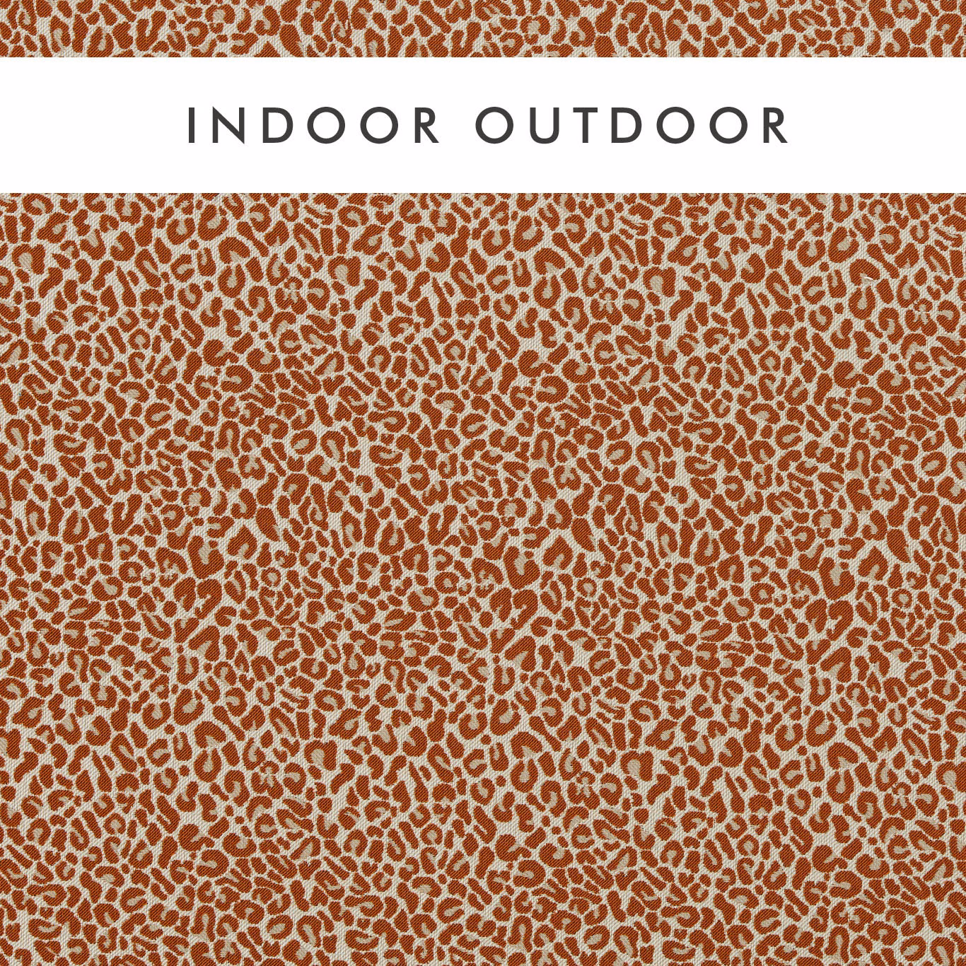 Dense cream outdoor weave with irregular warm terracotta animal-print markings