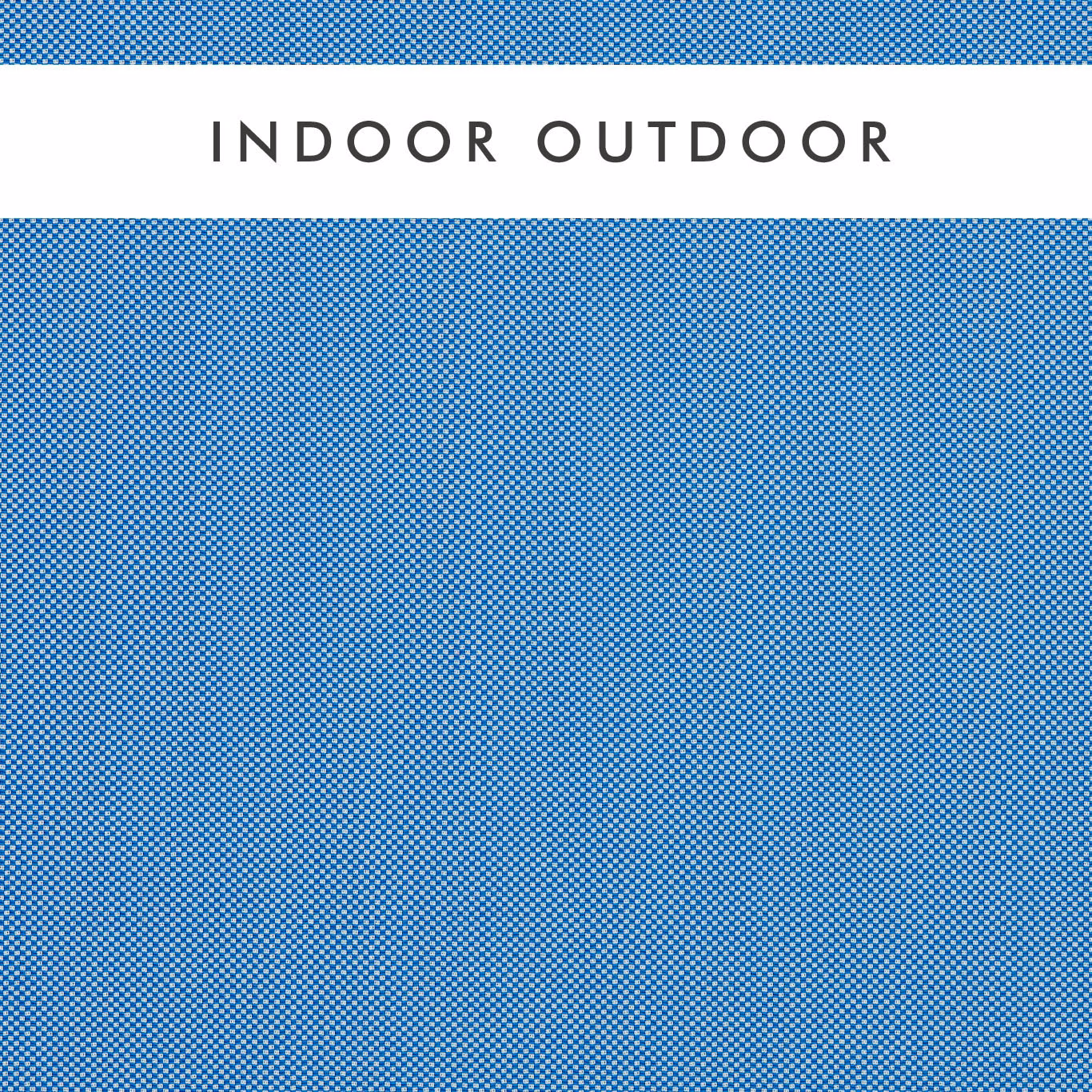 Cobalt blue outdoor fabric with a dense pale micro-check woven texture
