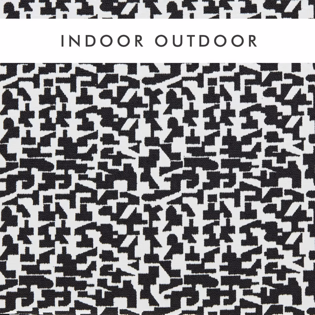 Black and white broken geometric weave with a tactile, nubby surface