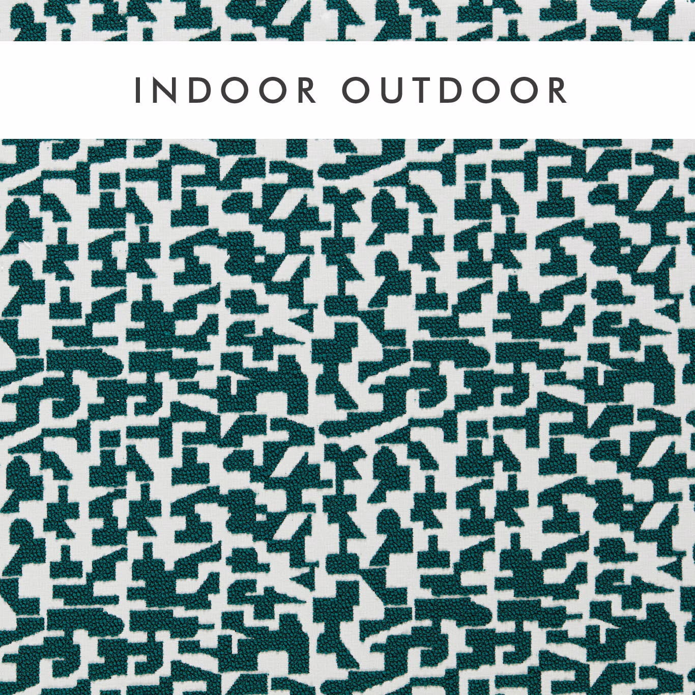 Dense forest-green and ivory geometric weave with pixel-like broken motifs