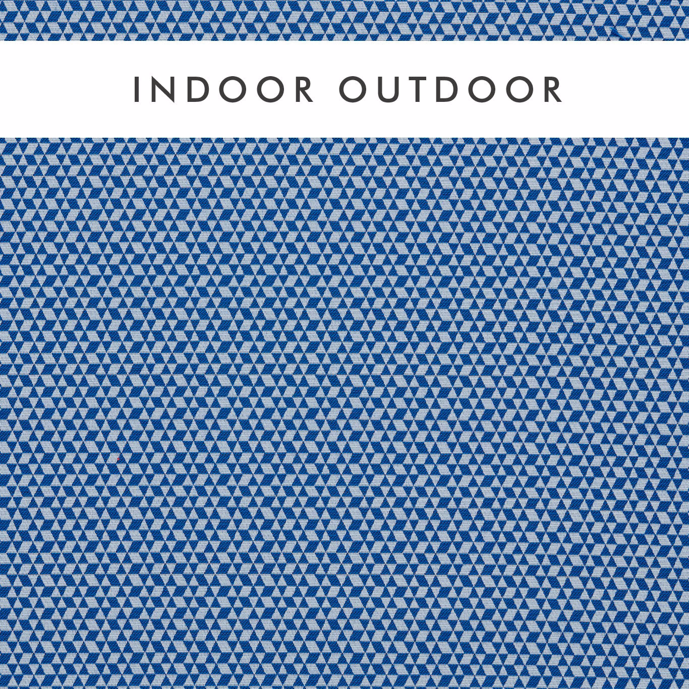 Dense cobalt blue and white triangular geometric weave with a crisp textured surface