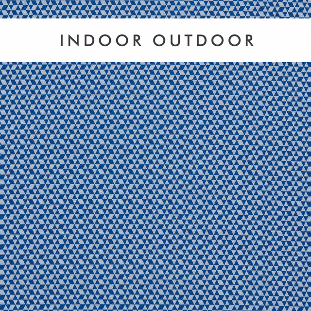Dense cobalt blue and white triangular geometric weave with a crisp textured surface