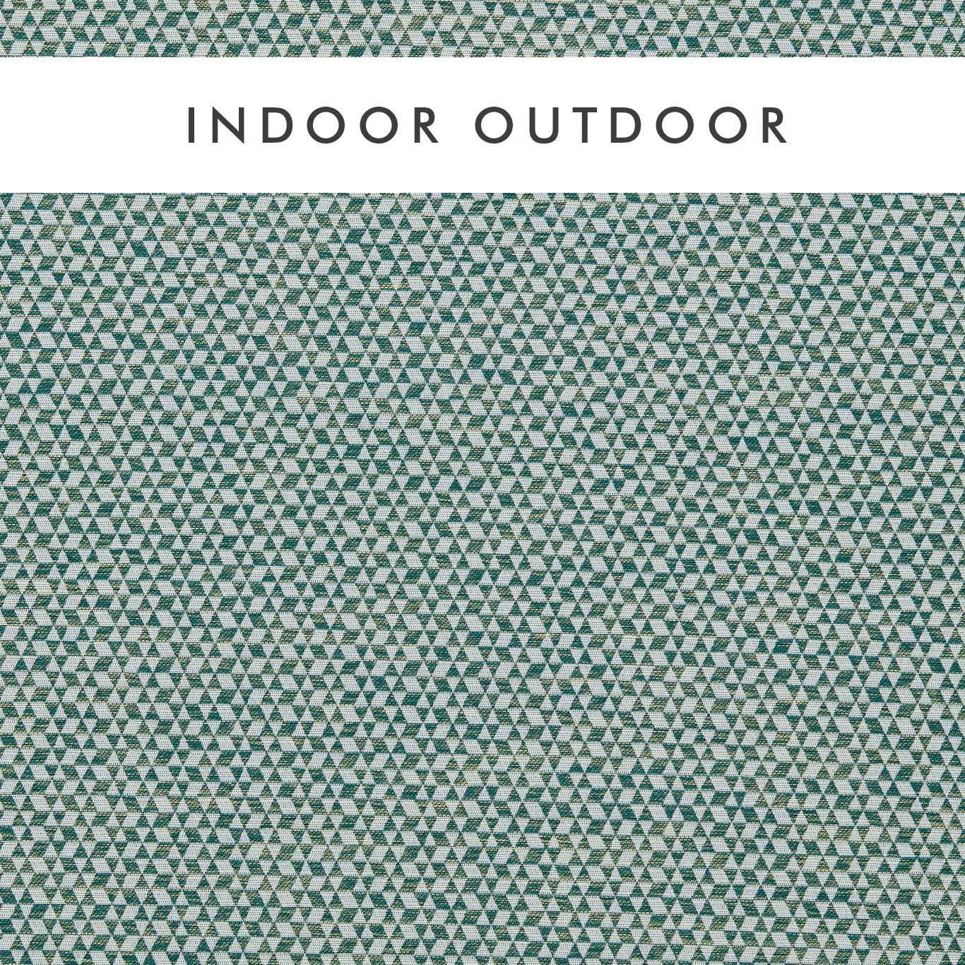 Deep forest-green and cream geometric outdoor weave with fine triangular motifs
