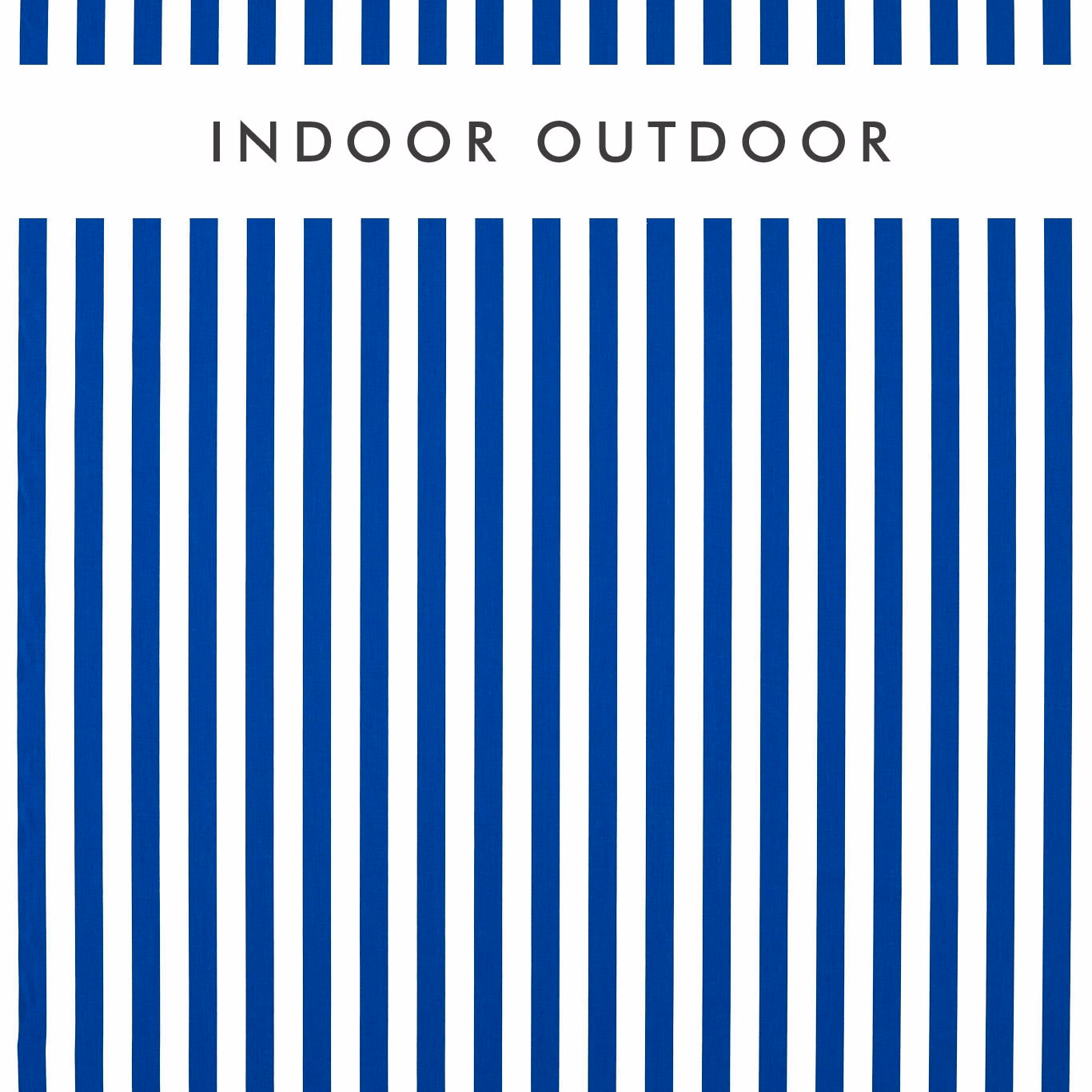 Cobalt blue and white vertical stripe weave with a crisp, lightly textured surface