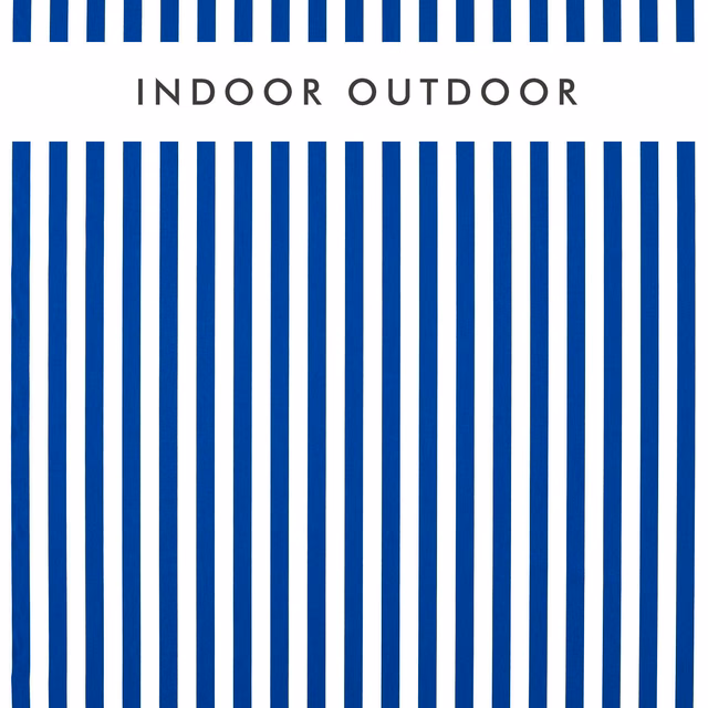 Cobalt blue and white vertical stripe weave with a crisp, lightly textured surface