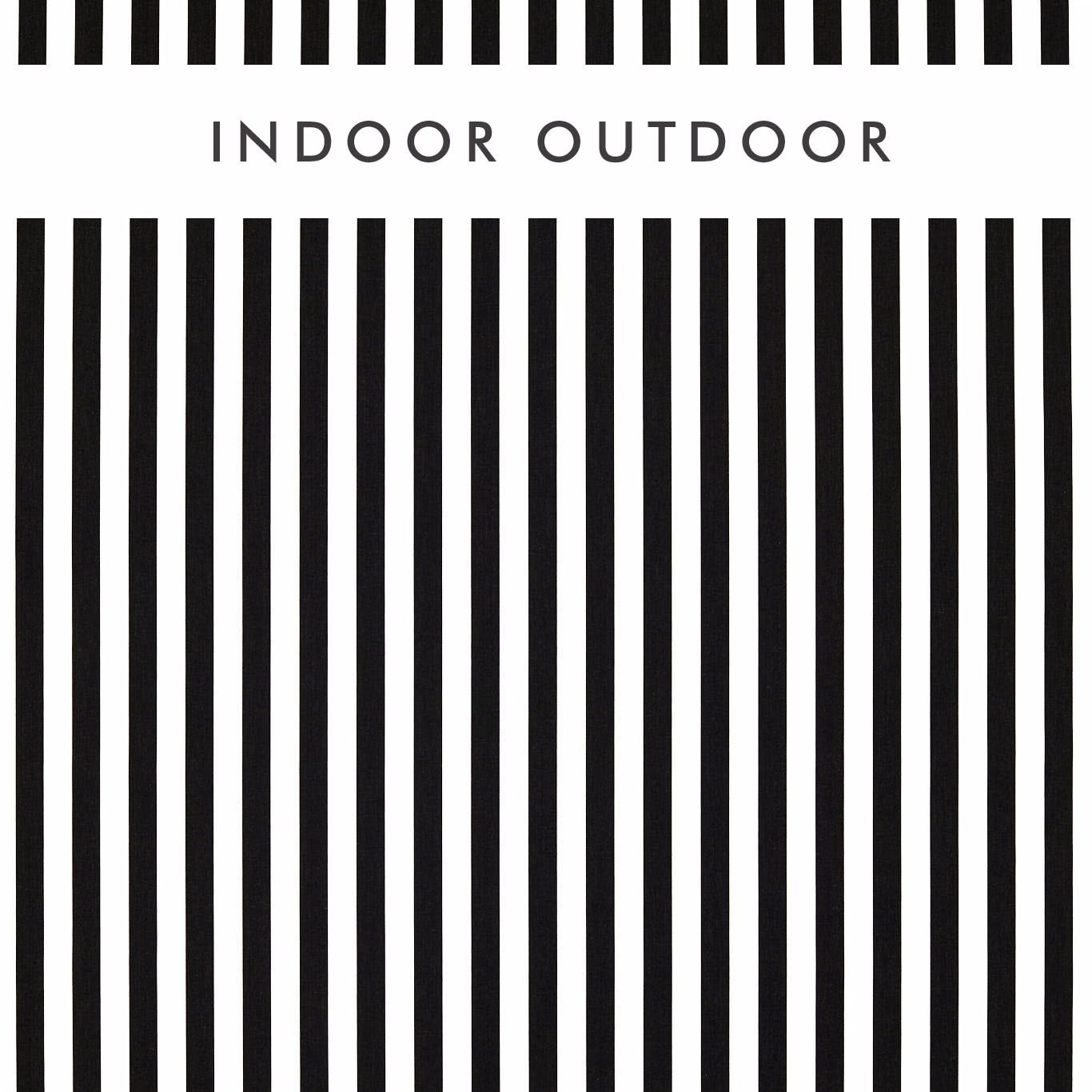 Black and white woven fabric with evenly spaced vertical ebony stripes