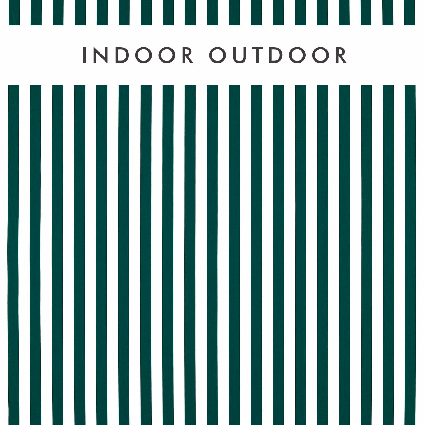 Deep forest green and white vertical striped woven outdoor upholstery fabric