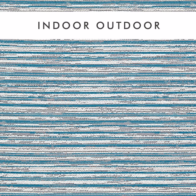 Close-up of cool aquamarine, white and grey irregular horizontal woven stripes