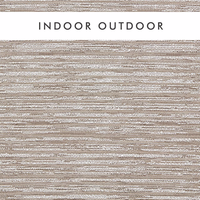 Pale taupe outdoor weave with ivory broken horizontal striations and flecked texture