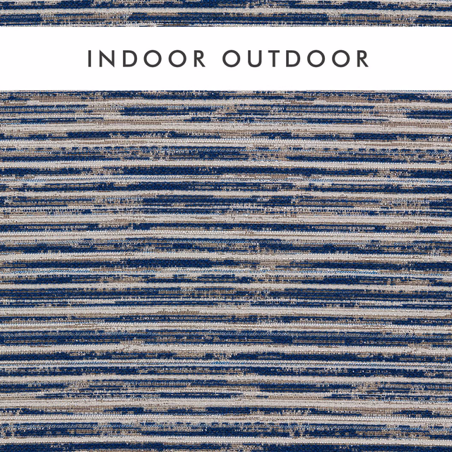 Deep navy and ivory horizontal striations with a tactile, weathered woven surface