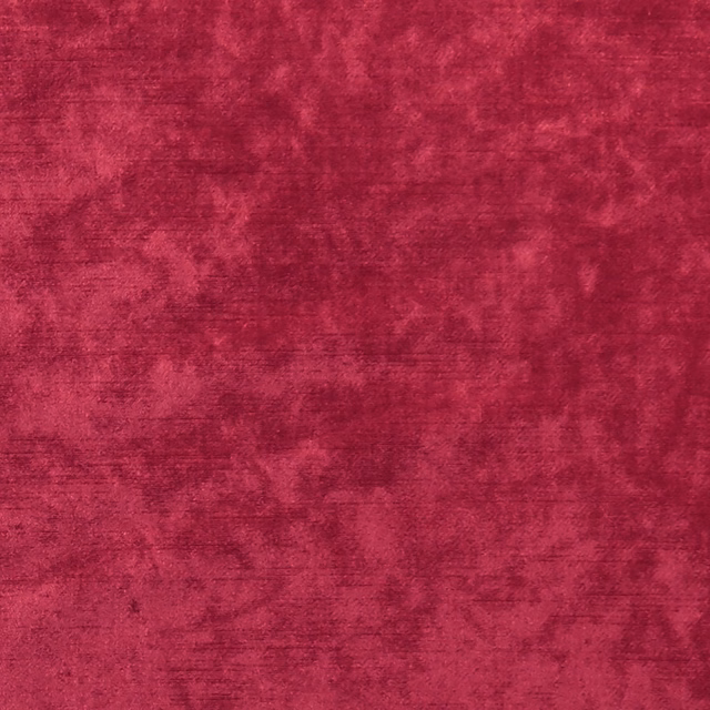 Close-up of deep claret red fabric with mottled nap and subtle sheen