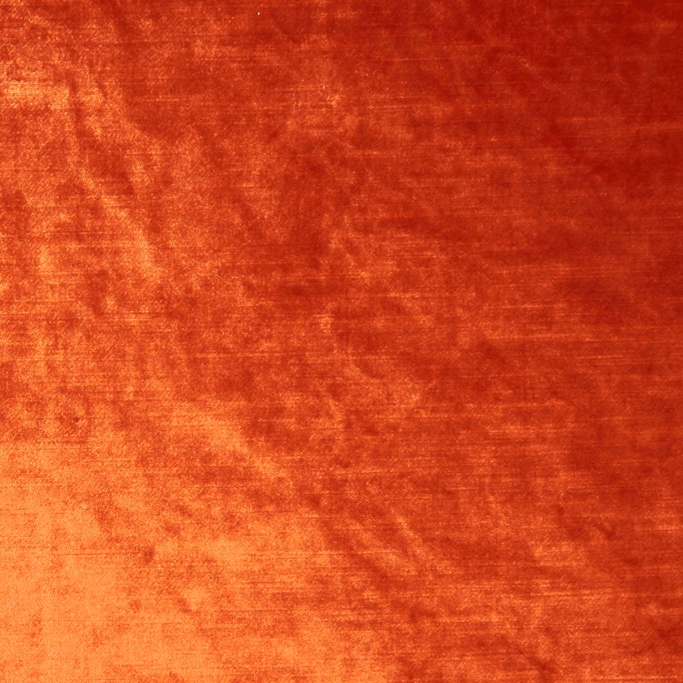 Burnished flame orange-red textile with softly brushed, velvety tonal surface