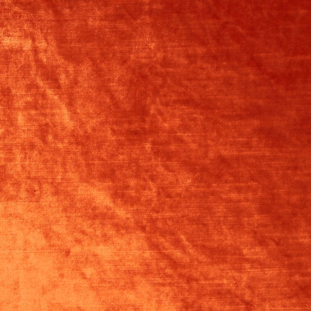 Burnished flame orange-red textile with softly brushed, velvety tonal surface