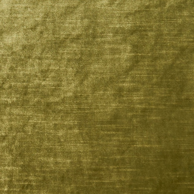 Close-up of muted moss olive fabric with brushed horizontal tonal texture and subtle sheen