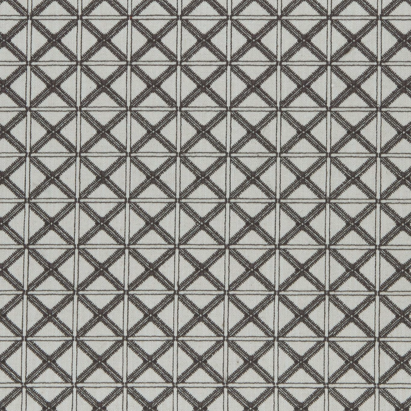 Charcoal and pale grey woven lattice with repeating diamond motifs