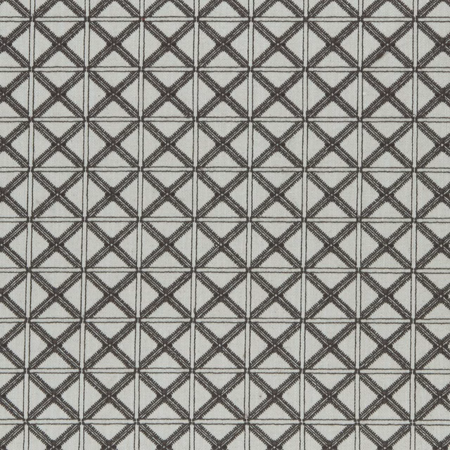 Charcoal and pale grey woven lattice with repeating diamond motifs