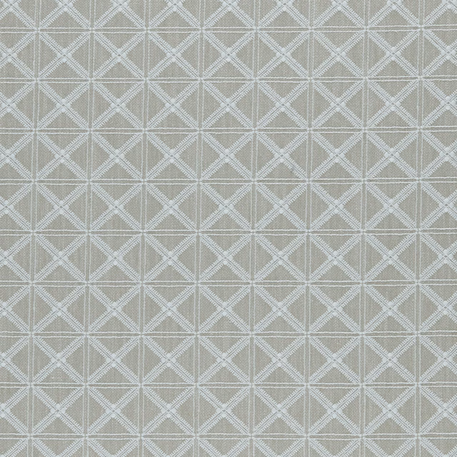 Pale greige woven fabric with a small raised diamond lattice pattern