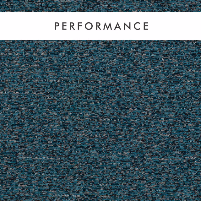 Deep teal woven upholstery with fine charcoal texture and warm brown flecks