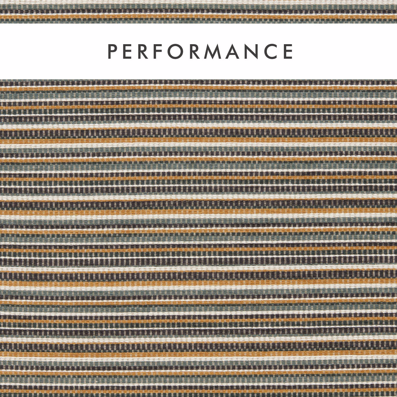 Integer Forest swatch with forest green, charcoal, cream and ochre horizontal stripes