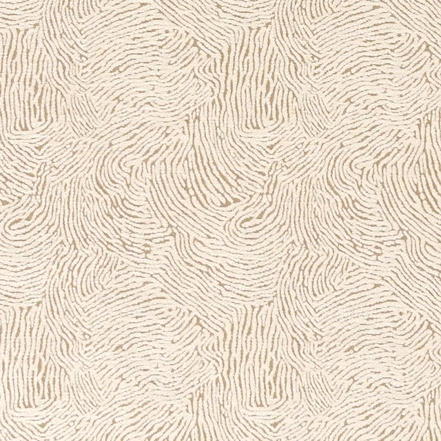 Ivory textile with fine taupe contour lines forming an irregular organic repeat