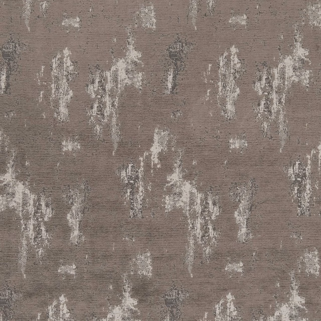 Warm mocha taupe upholstery weave with distressed ivory and charcoal vertical motifs