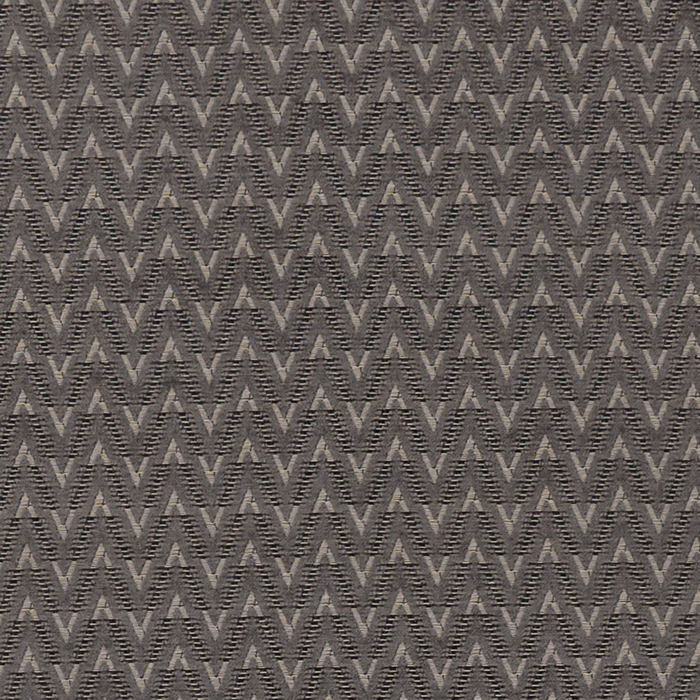 Charcoal grey woven swatch with repeating silver-grey chevrons and fine triangular texture
