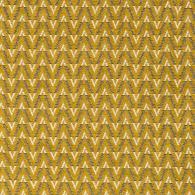 Olive chartreuse woven fabric with cream and charcoal geometric chevrons