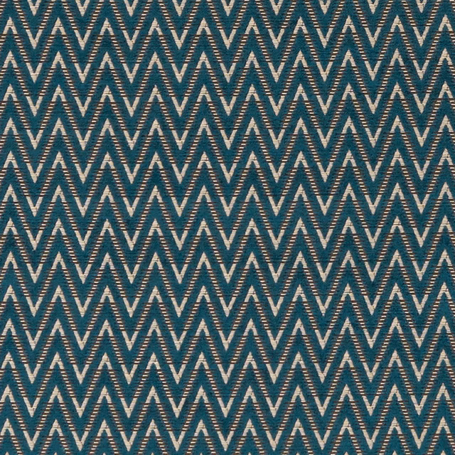 Deep teal textile with tightly packed cream chevrons and fine ribbed texture