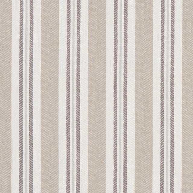 Warm natural beige stripe weave with fine taupe vertical lines