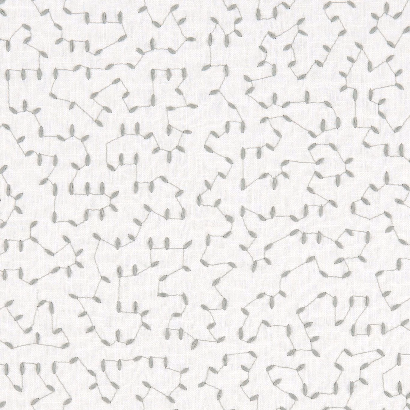 Pale duckegg fabric with fine vertical slub and scattered grey-green sprig lines