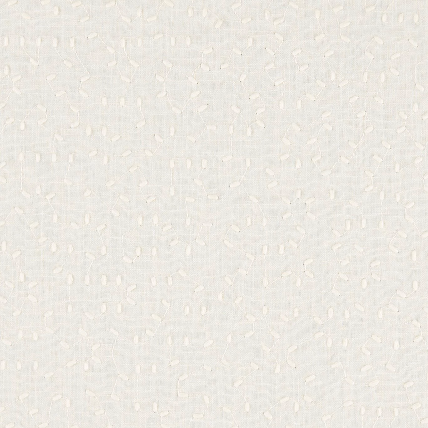 Bibury Ivory woven fabric with small scattered ivory dash motifs and subtle vertical texture