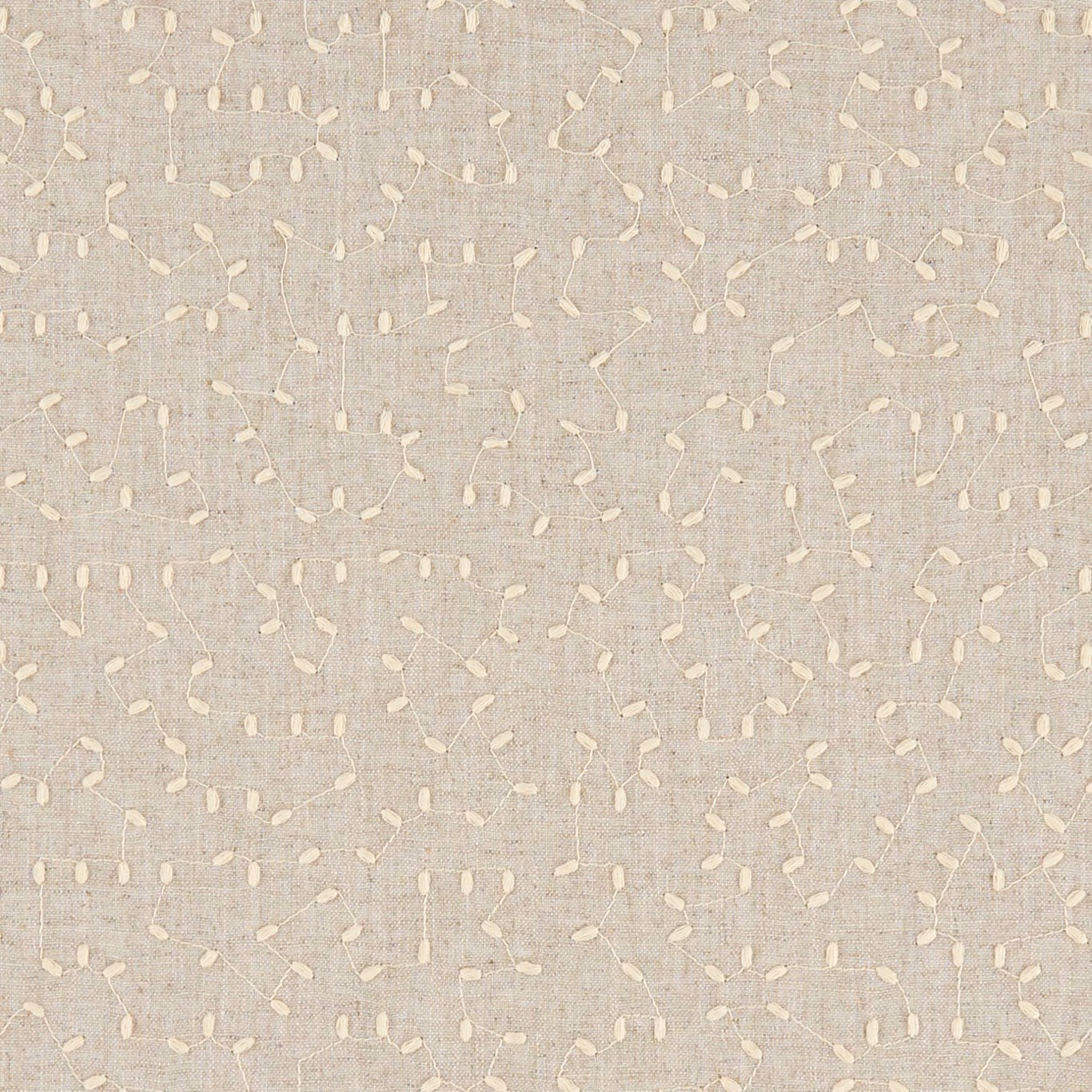 Soft greige woven fabric with ivory looped flecks and fine irregular lines