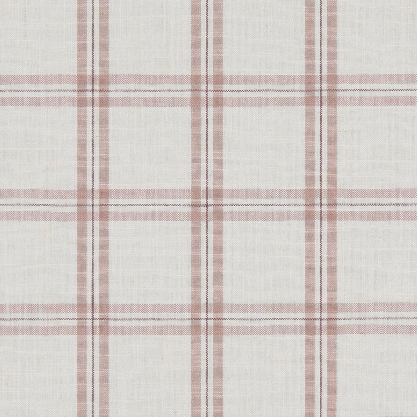 Pale taupe plaid with dusty heather-mauve lines on a softly textured woven ground