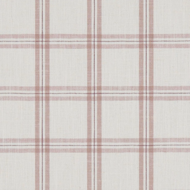 Pale taupe plaid with dusty heather-mauve lines on a softly textured woven ground