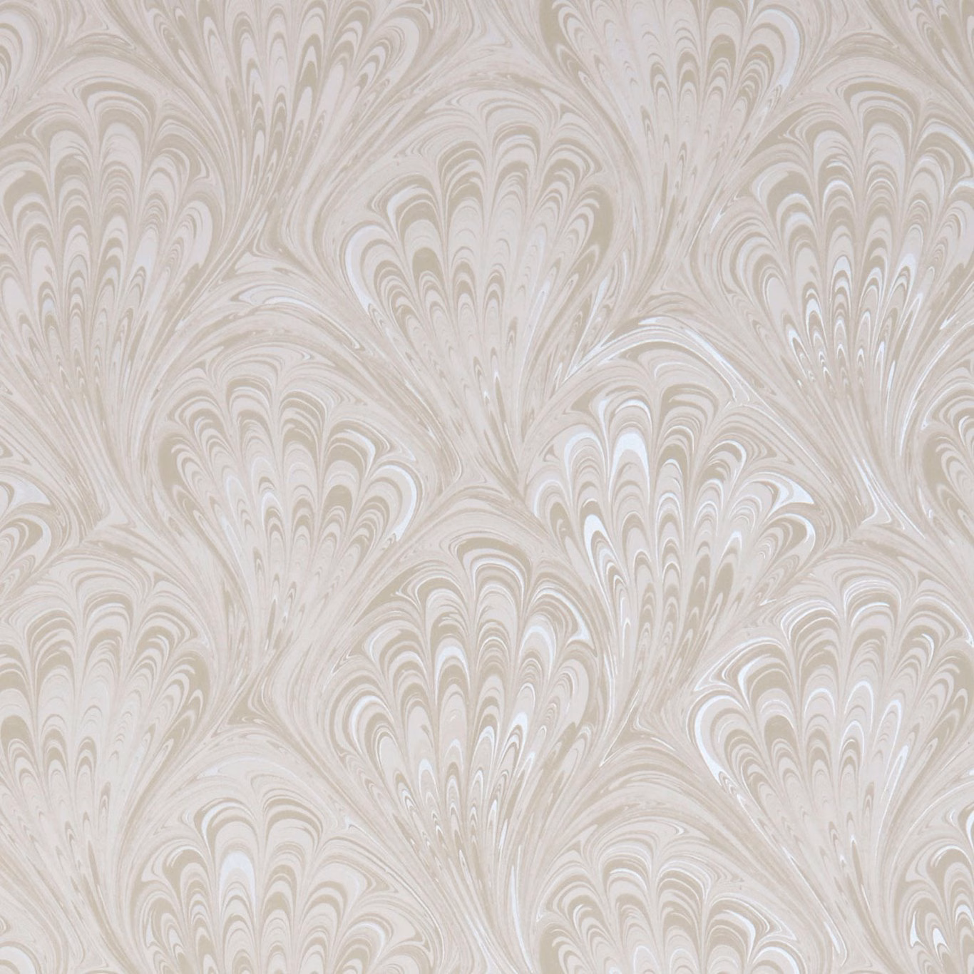 Ivory and pearl marbled feather motifs with softly rippled detail