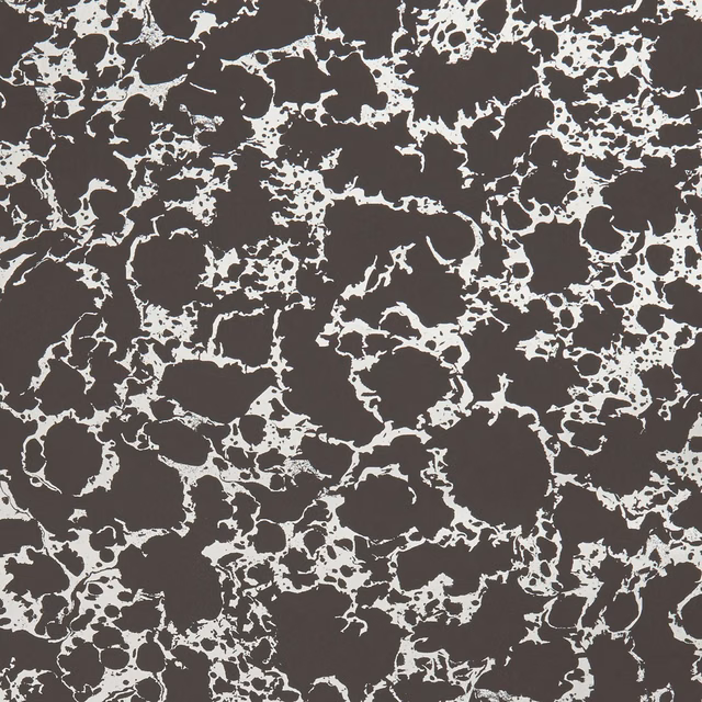 Charcoal wallpaper with pale gold fractured, stone-like organic tracery