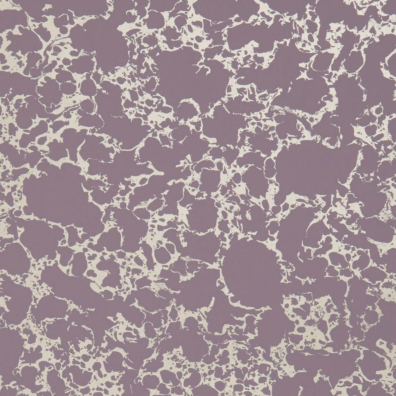 Dusty mauve wallpaper with intricate pale gold marbled botanical tracery