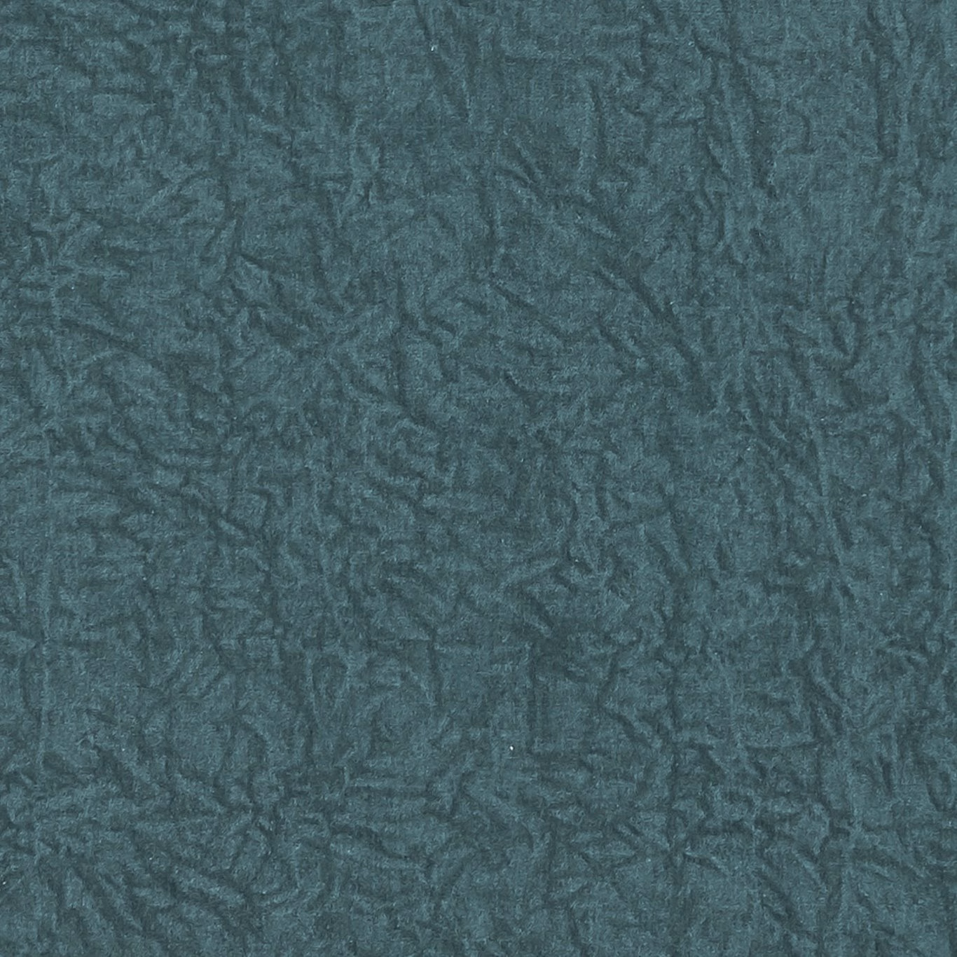 Deep peacock teal fabric with dense irregular crinkled texture and subtle blue-green highlights