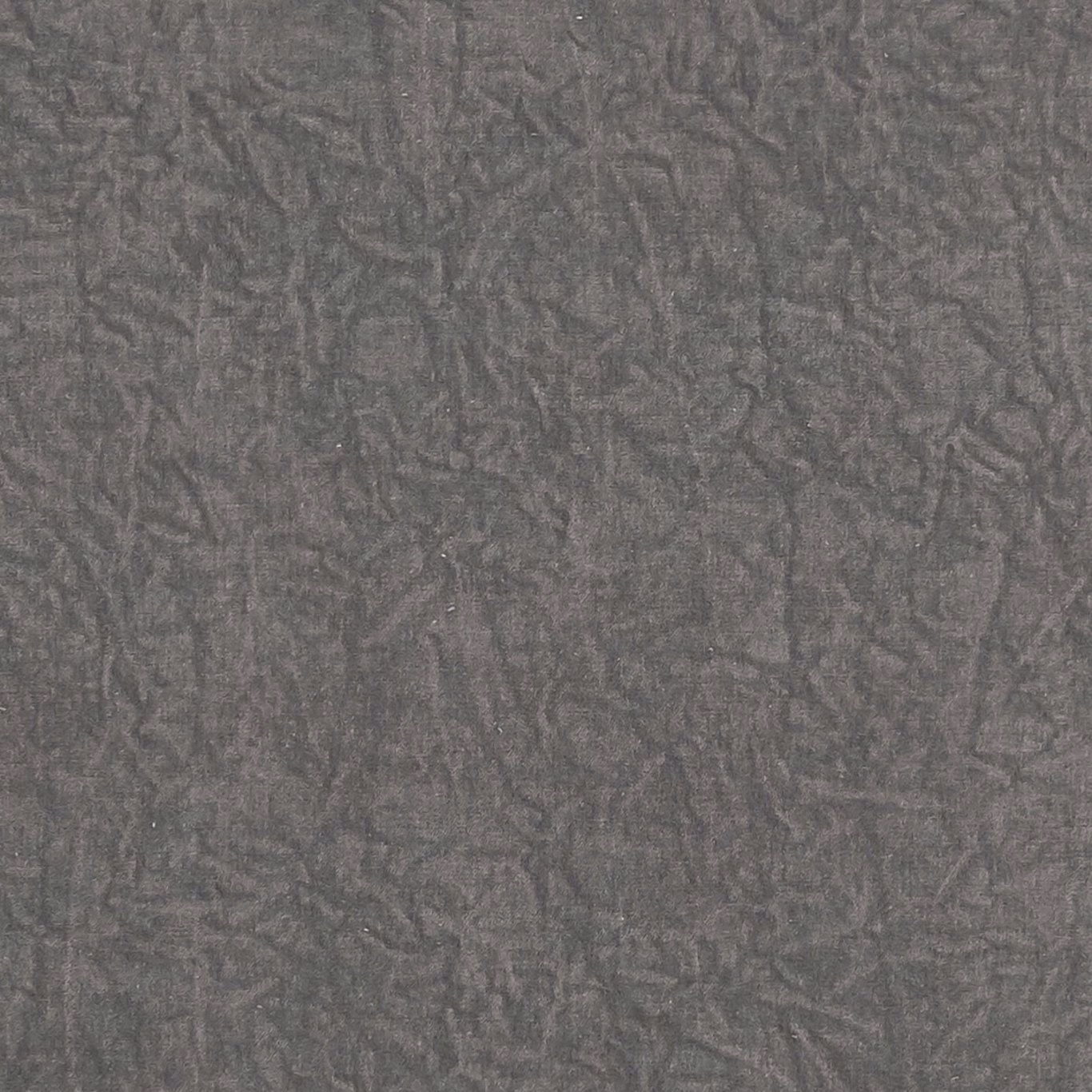 Smoky charcoal-grey fabric with fine irregular crinkled lines and a softly raised weave