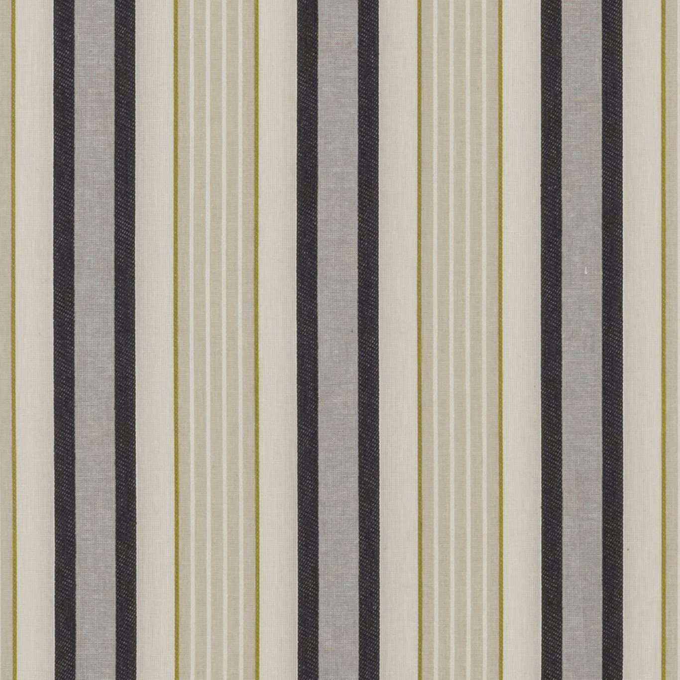 Charcoal, cream and chartreuse vertical woven stripes with a lightly textured surface
