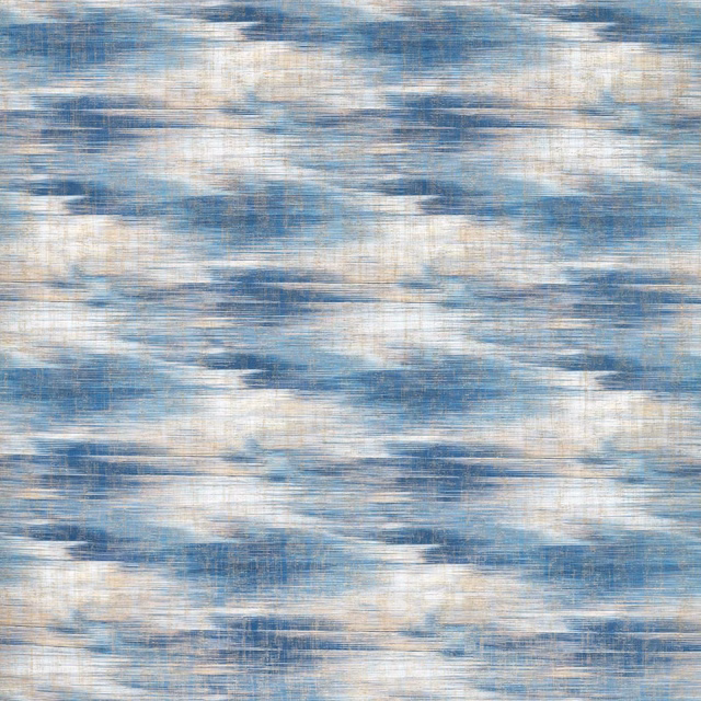 Cool blue and ivory fabric with painterly horizontal striations and softly brushed texture