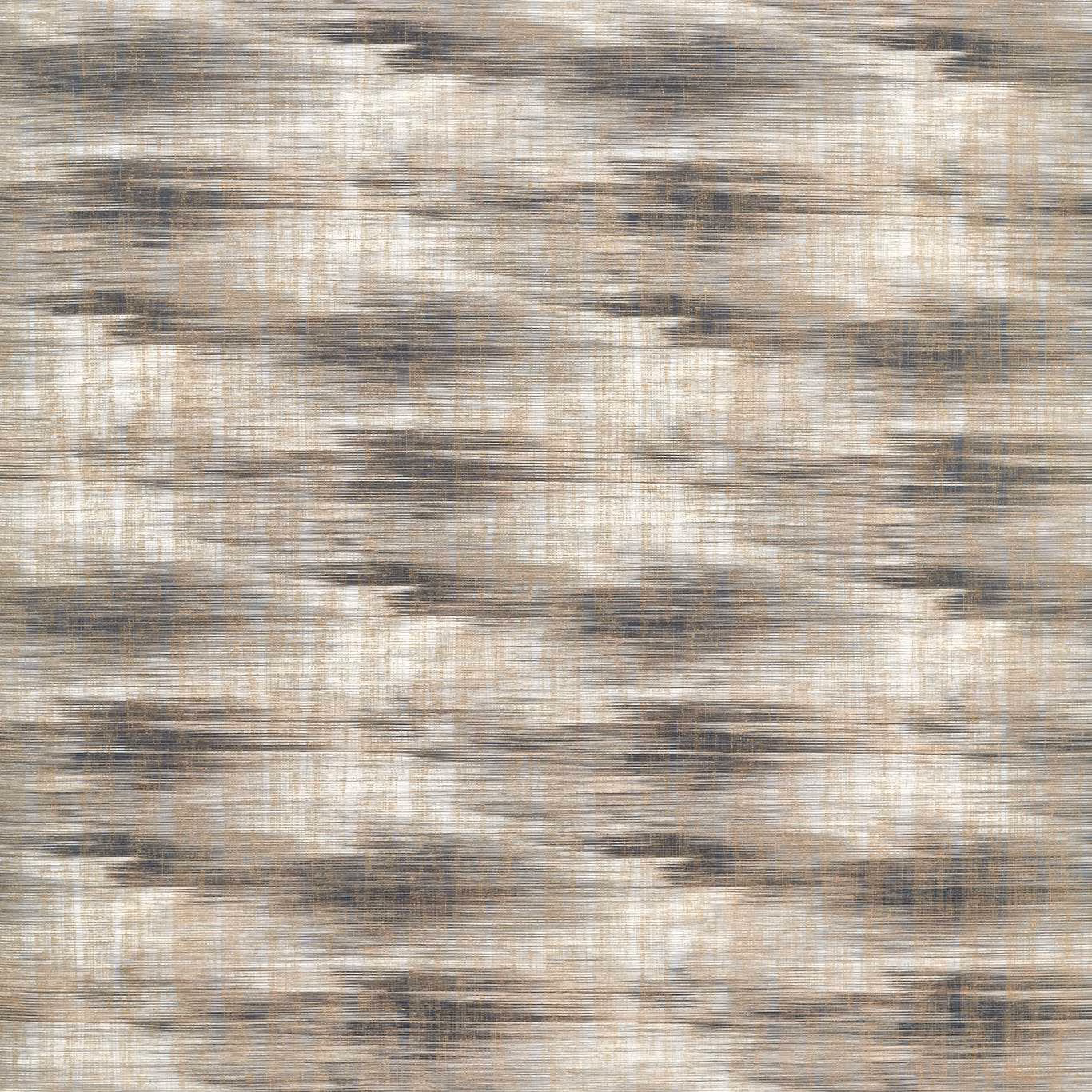 Charcoal, taupe and ivory horizontal bands over a softly brushed woven ground