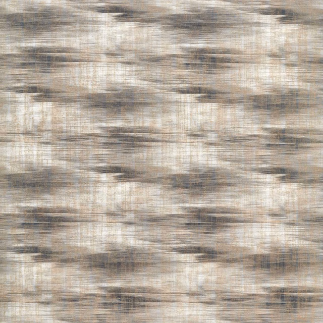 Charcoal, taupe and ivory horizontal bands over a softly brushed woven ground