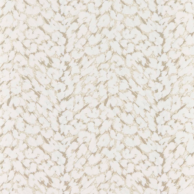 Ivory wallpaper with pale taupe broken brush marks in an abstract mineral pattern